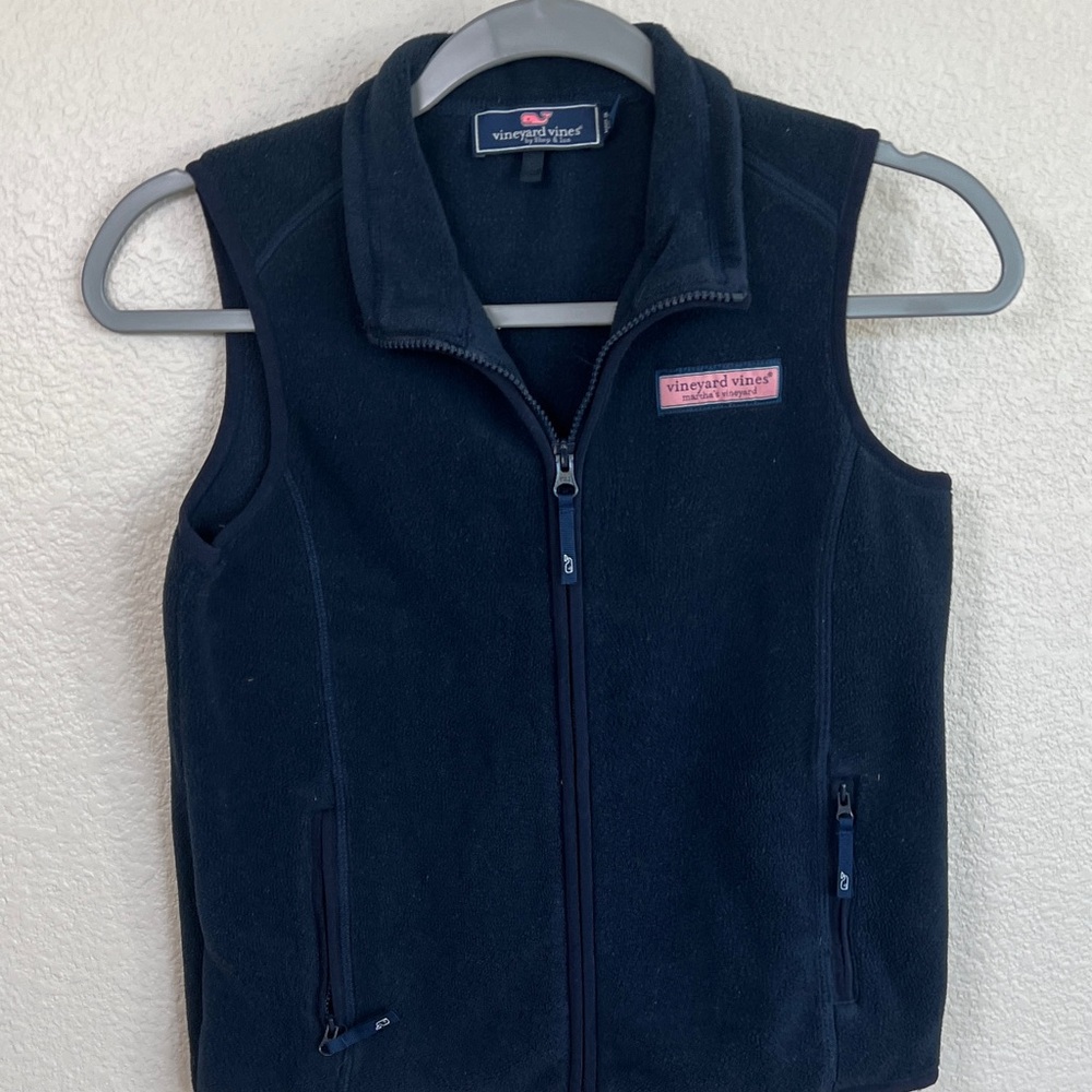 Vineyard Vines Kids Dark Blue Fleece Vest